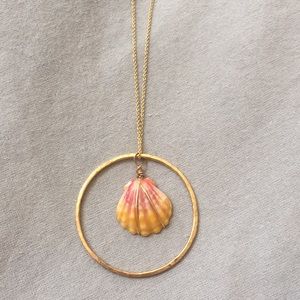 Gold sunrise shell necklace